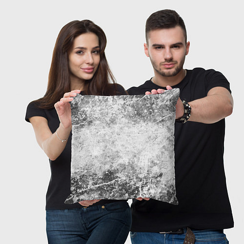 Подушка квадратная Абстракция - серый ветер / 3D-принт – фото 3