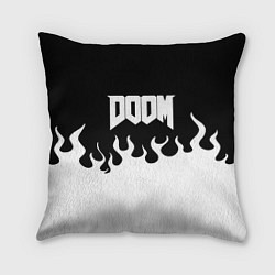 Подушка квадратная Doom fire white, цвет: 3D-принт