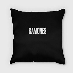 Подушка квадратная Ramones white logo, цвет: 3D-принт