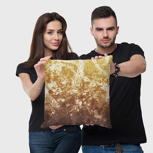 Подушка квадратная Абстракция - yellow sad weather / 3D-принт – фото 3