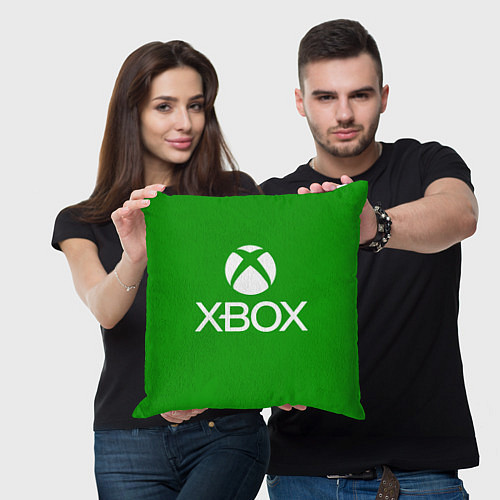 Подушка квадратная X-box logo green / 3D-принт – фото 3