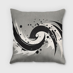 Подушка квадратная Инь-янь абстракция - нейроарт, цвет: 3D-принт