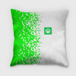 Подушка квадратная Xbox кислотные зеленые краски, цвет: 3D-принт