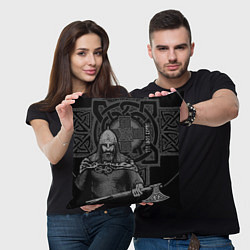 Подушка квадратная Русь - чти свои корни, цвет: 3D-принт — фото 2
