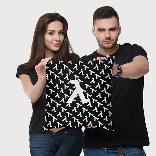 Подушка квадратная Half liife logo pattern / 3D-принт – фото 3