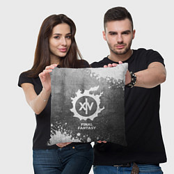 Подушка квадратная Final Fantasy - grey gradient, цвет: 3D-принт — фото 2