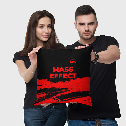 Подушка квадратная Mass Effect - red gradient посередине / 3D-принт – фото 3