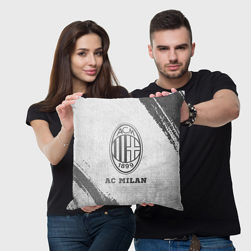 Подушка квадратная AC Milan - white gradient / 3D-принт – фото 3