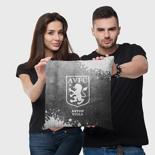 Подушка квадратная Aston Villa - grey gradient / 3D-принт – фото 3