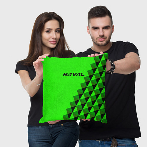 Подушка квадратная Haval ярко-зелёный / 3D-принт – фото 3