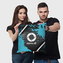 Подушка квадратная Portal game краски, цвет: 3D-принт — фото 2