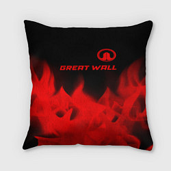 Подушка квадратная Great Wall - red gradient посередине, цвет: 3D-принт