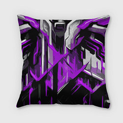 Подушка квадратная White and purple abstraction on a black background, цвет: 3D-принт