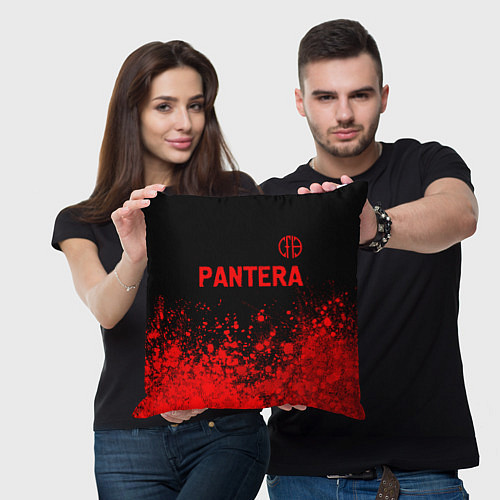 Подушка квадратная Pantera - red gradient посередине / 3D-принт – фото 3