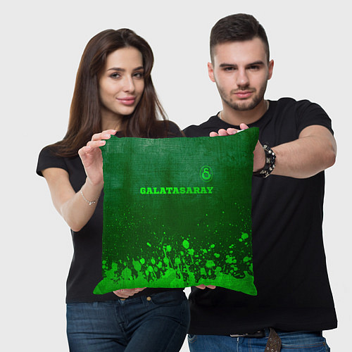 Подушка квадратная Galatasaray - green gradient посередине / 3D-принт – фото 3