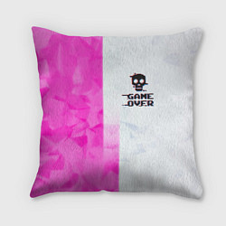 Подушка квадратная Game over pink abstraction, цвет: 3D-принт