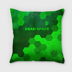 Подушка квадратная Dead Space - green gradient посередине, цвет: 3D-принт