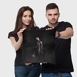 Подушка квадратная Dead By Daylight - Охотница, цвет: 3D-принт — фото 2