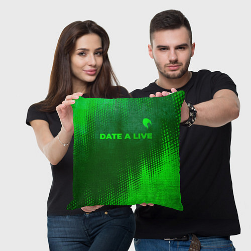 Подушка квадратная Date A Live - green gradient посередине / 3D-принт – фото 3