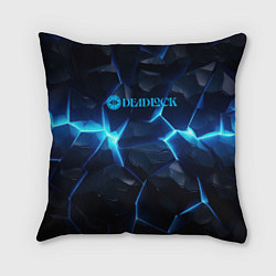 Подушка квадратная Deadlock logo синий лого, цвет: 3D-принт