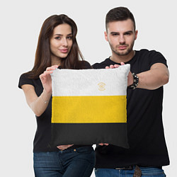 Подушка квадратная Мы русские с нами Бог НИКА желтая патриоты, цвет: 3D-принт — фото 2