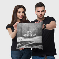 Подушка квадратная Ozzy Osbourne - grey gradient посередине, цвет: 3D-принт — фото 2