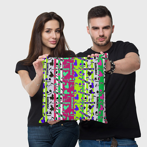 Подушка квадратная Fortnite epic pattern / 3D-принт – фото 3
