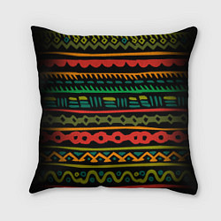 Подушка квадратная Ethnic ornament on black, цвет: 3D-принт