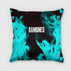 Подушка квадратная Ramones fire rose, цвет: 3D-принт