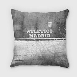 Подушка квадратная Atletico Madrid - grey gradient посередине, цвет: 3D-принт