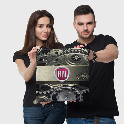 Подушка квадратная FIAT logo motors / 3D-принт – фото 3