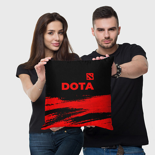 Подушка квадратная Dota - red gradient посередине / 3D-принт – фото 3