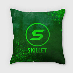 Подушка квадратная Skillet - green gradient, цвет: 3D-принт