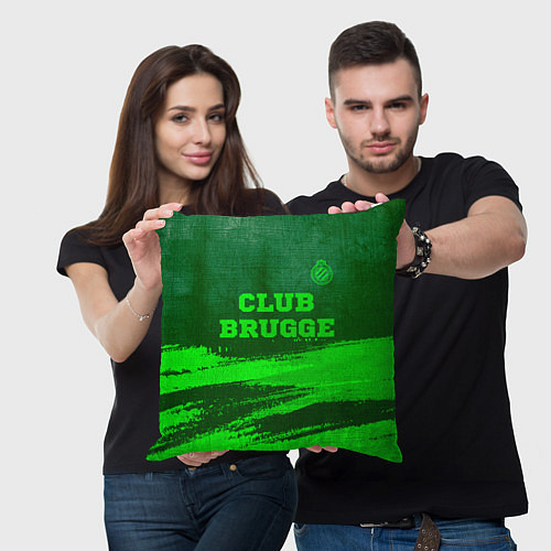 Подушка квадратная Club Brugge - green gradient посередине / 3D-принт – фото 3