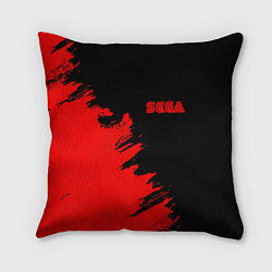 Подушка квадратная SEGA краски красные, цвет: 3D-принт