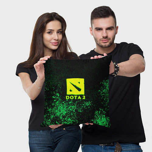 Подушка квадратная DOTA2 кислотное лого краски / 3D-принт – фото 3