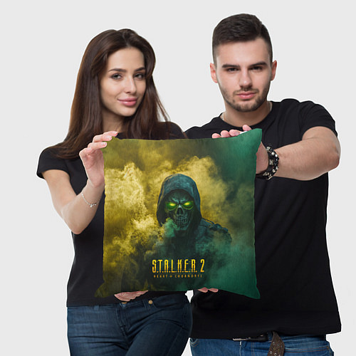 Подушка квадратная Stalker 2 череп / 3D-принт – фото 3