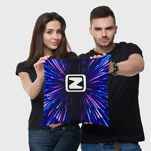 Подушка квадратная Zotye neon energy / 3D-принт – фото 3