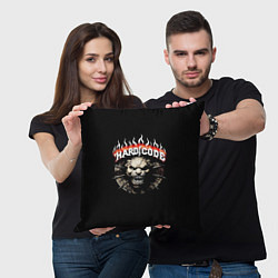 Подушка квадратная Hardcore рычащий зверь, цвет: 3D-принт — фото 2