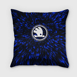 Подушка квадратная Skoda blue energy, цвет: 3D-принт