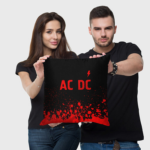 Подушка квадратная AC DC - red gradient посередине / 3D-принт – фото 3