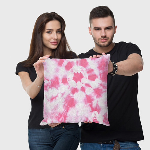 Подушка квадратная Розовый тай дай / 3D-принт – фото 3