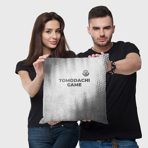 Подушка квадратная Tomodachi Game - white gradient посередине / 3D-принт – фото 3