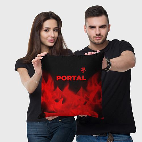 Подушка квадратная Portal - red gradient посередине / 3D-принт – фото 3