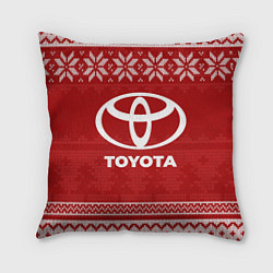 Подушка квадратная Новогодний Toyota, цвет: 3D-принт