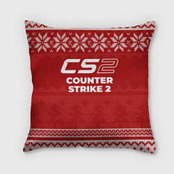 Подушка квадратная Новогодний Counter Strike 2, цвет: 3D-принт