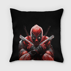 Подушка квадратная Bloody Deadpool, цвет: 3D-принт