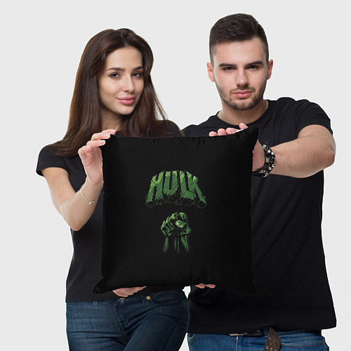 Подушка квадратная Hulk punch / 3D-принт – фото 3