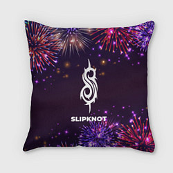 Подушка квадратная Праздничный Slipknot Fireworks, цвет: 3D-принт