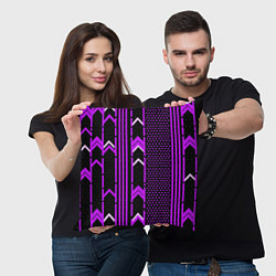 Подушка квадратная Фиолетовые обои на чёрном фоне, цвет: 3D-принт — фото 2